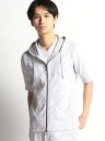 【SALE/50%OFF】HIDEAWAYS NICOLE カモフラ柄5分袖フードパーカ ニコル トップス パーカー・フーディー ブラック ホワイト グレー【送...