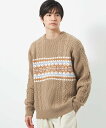 【SALE/50%OFF】UNITED ARROWS green label relaxing アラン ジャカード クルーネック ニット ユナイテッドアローズ ...