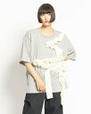 gomme 24/-天竺 フリルT ゴム トップス カットソー・Tシャツ グレー ブラック レッド【送料無料】