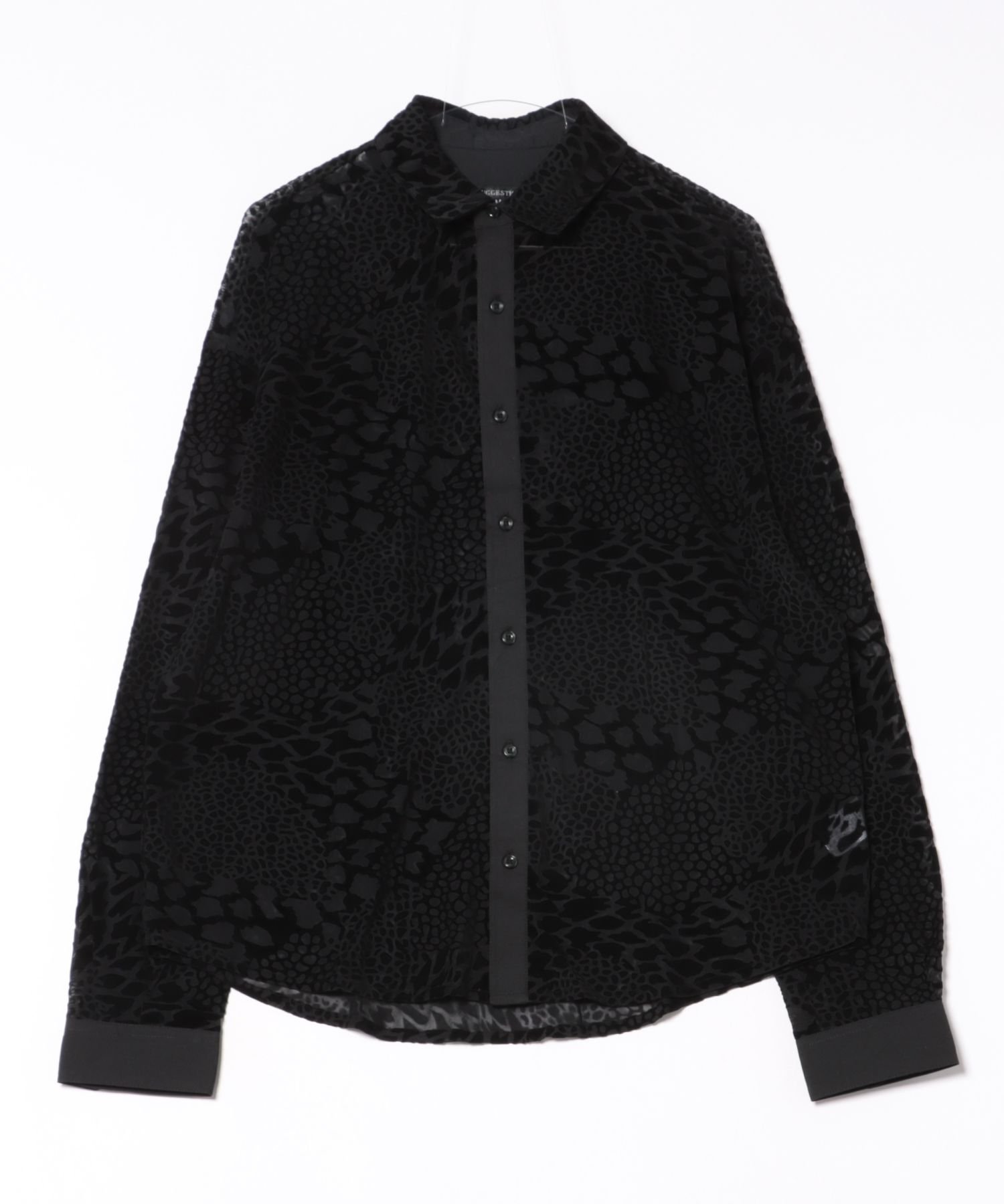 【SALE／30%OFF】MAGASIN DE MODE HAUS HAUS/L/S レースシアーシャツ セットアップセブン トップス シャツ・ブラウス ブラック【送料無料】