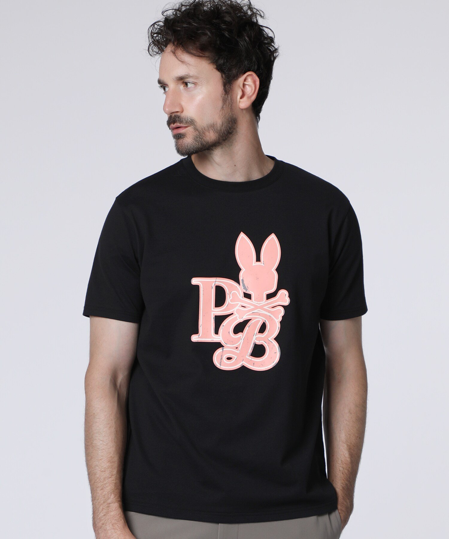 Psycho Bunny ビッグロゴグラフィック Tシャツ サイコバニー トップス カットソー・Tシャツ グリーン ブラック ホワイト【送料無料】