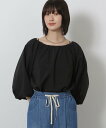 LAKOLE クレープ袖バルーンブラウス ラコレ トップス シャツ・ブラウス ブラック ブラウン ホワイト イエロー【送料無料】