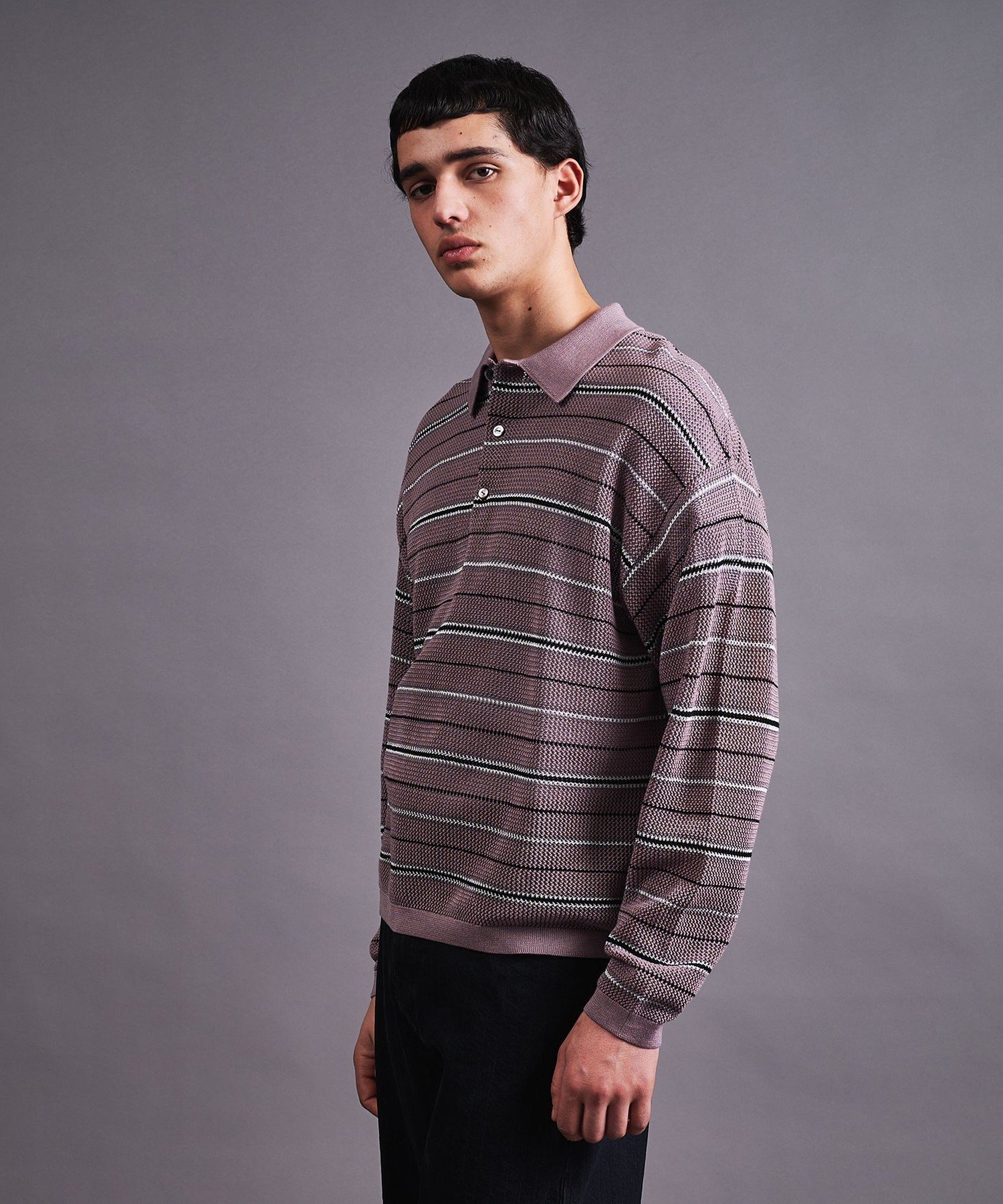 【SALE／50%OFF】monkey time BEAUTY&YOUTH UNITED ARROWS グリッター シルケット USAコットン ボーダー ポロシャツ ユナイテッドアローズ アウトレット トップス ニット ピンク ブラック【送料無料】