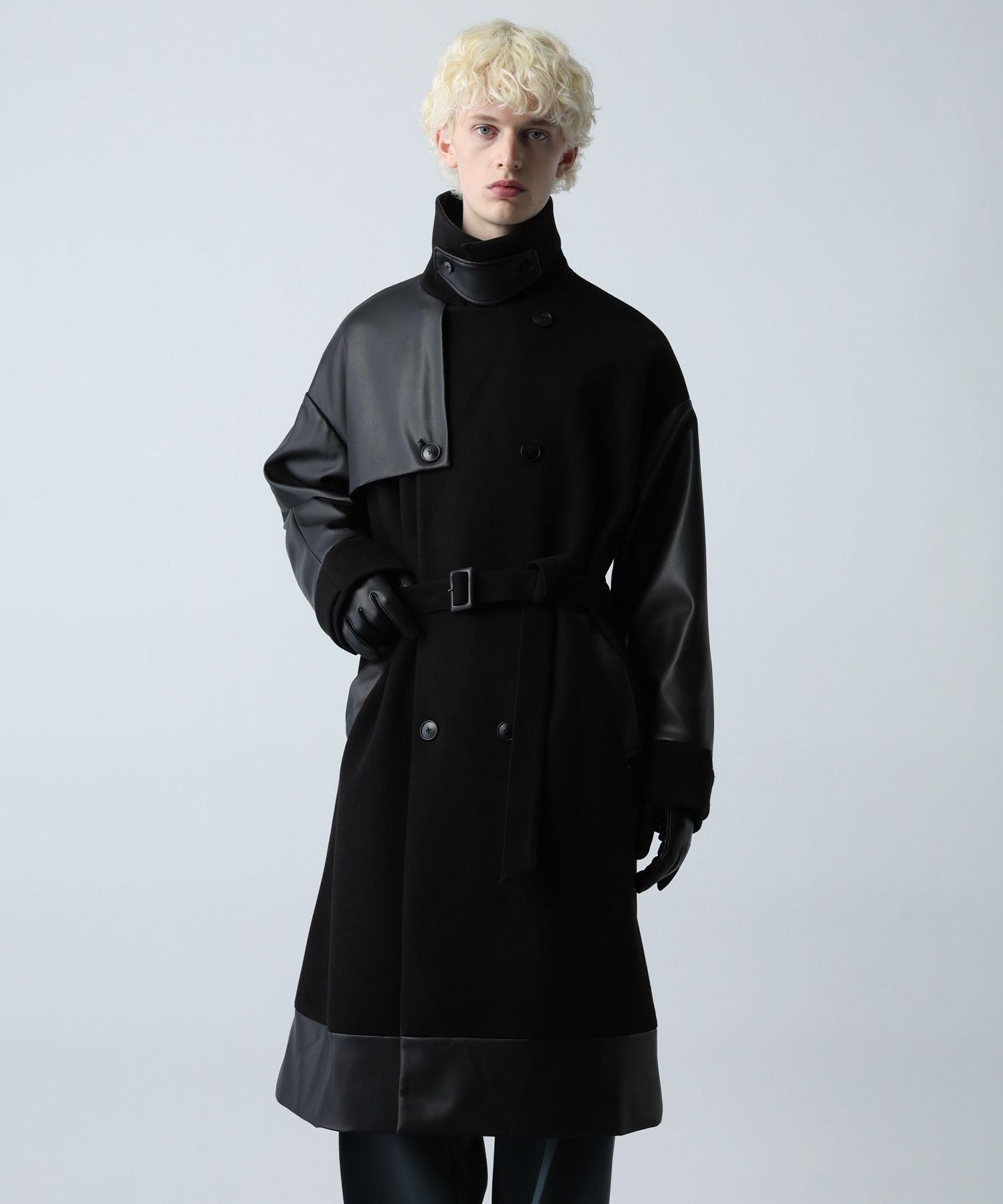 HARE ウーリーテックキリカエトレンチコート ハレ ジャケット・アウター トレンチコート ブルー グレー パープル ブラック【送料無料】