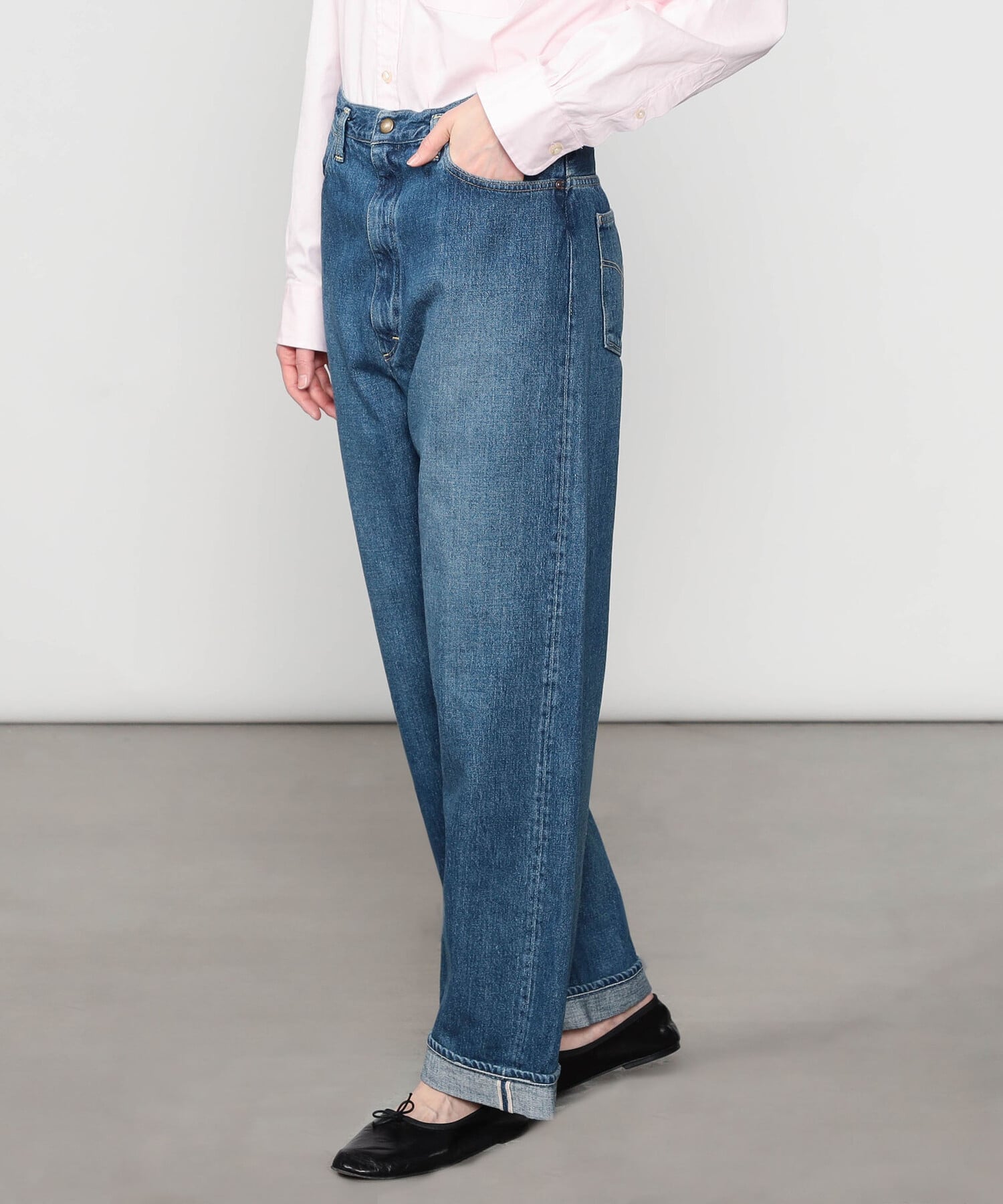 Bshop orSlow ｜ HIGH WAIST SELVEDGE DENIM PANTS USED WOMEN ビショップ パンツ ジーンズ・デニムパンツ ブルー【送料無料】