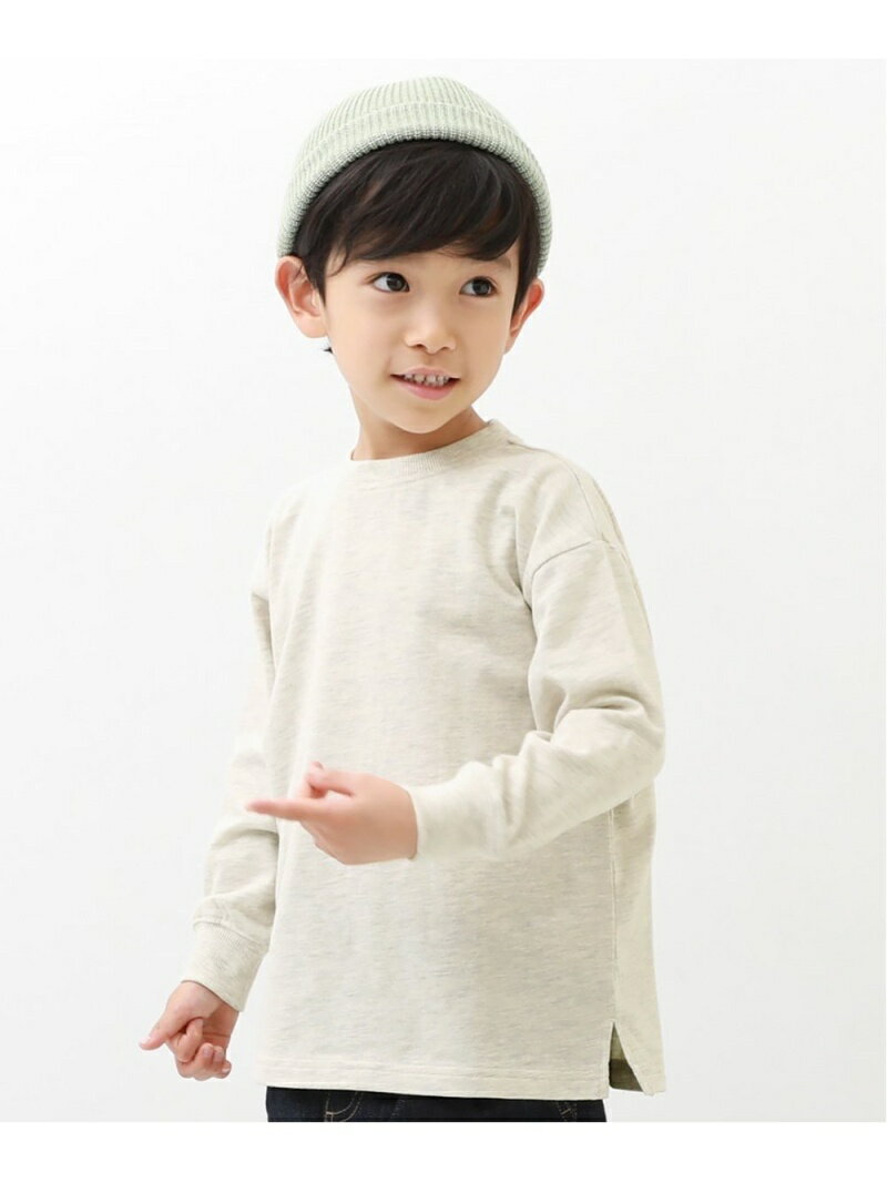 devirock ビッグシルエット袖リブ長袖Tシャツ ロンT デビロック 子供服 キッズ デビロック トップス カットソー・Tシャツ ホワイト グレーのサムネイル
