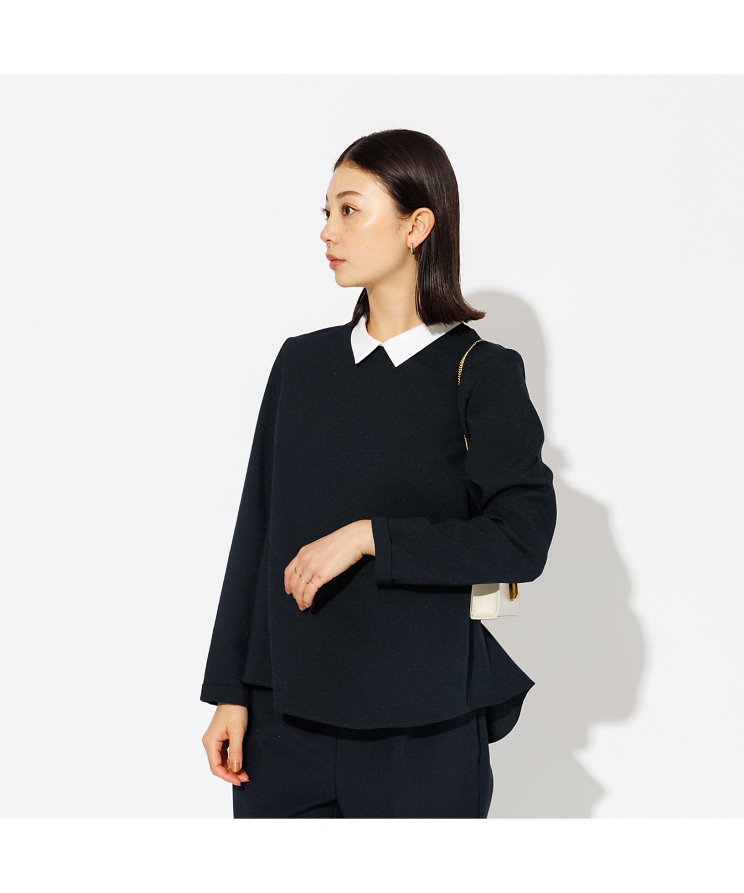 Rouge vif la cle 【MICA&DEAL /マイカアンドディール】カラードセットアップ ルージュ・ヴィフ ラクレ トップス シャツ・ブラウス ネイビー