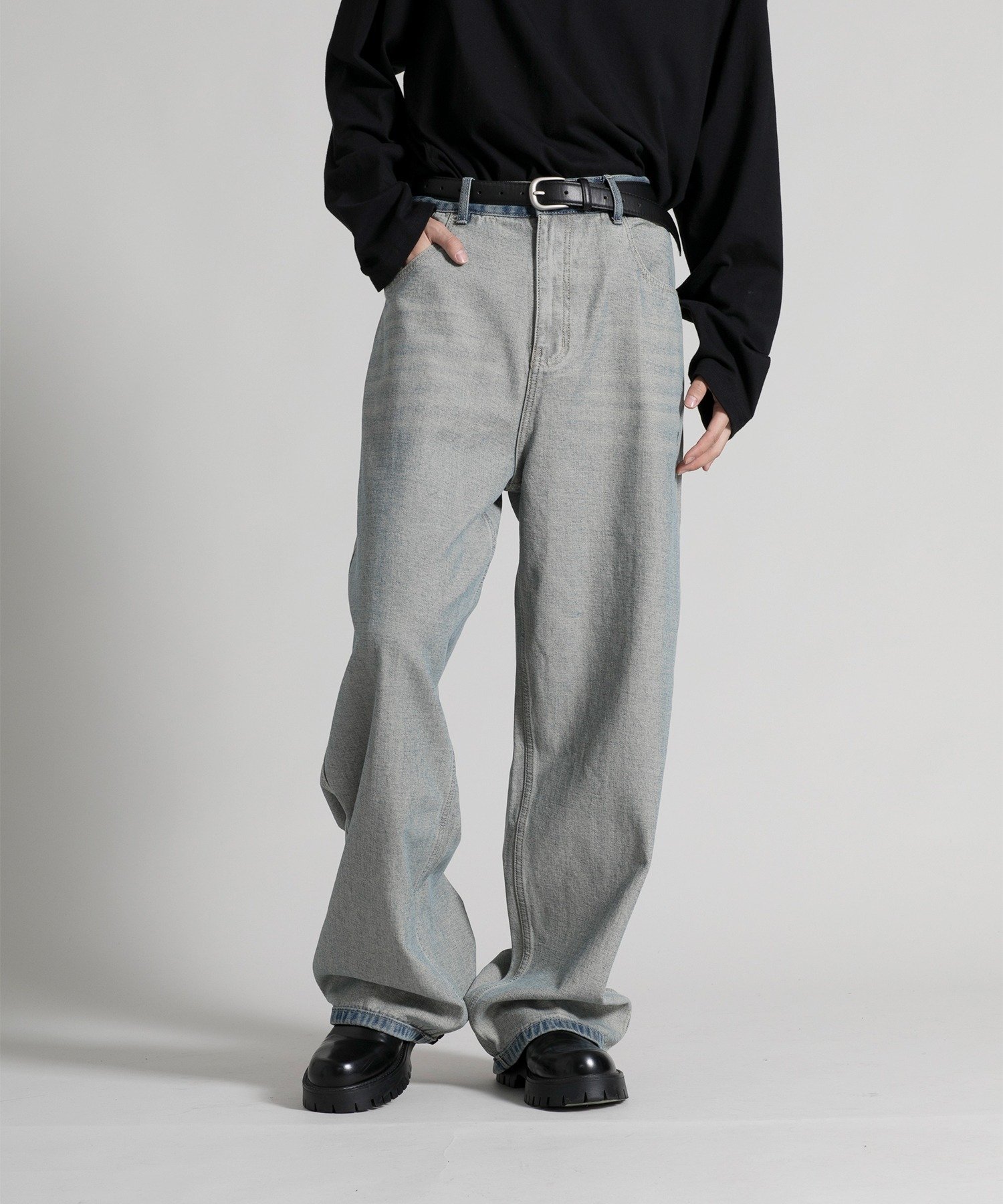 【aimoha neo】Bi-Courlor EcoBlend Denim アイモハ パンツ ジーンズ・デニムパンツ ブルー