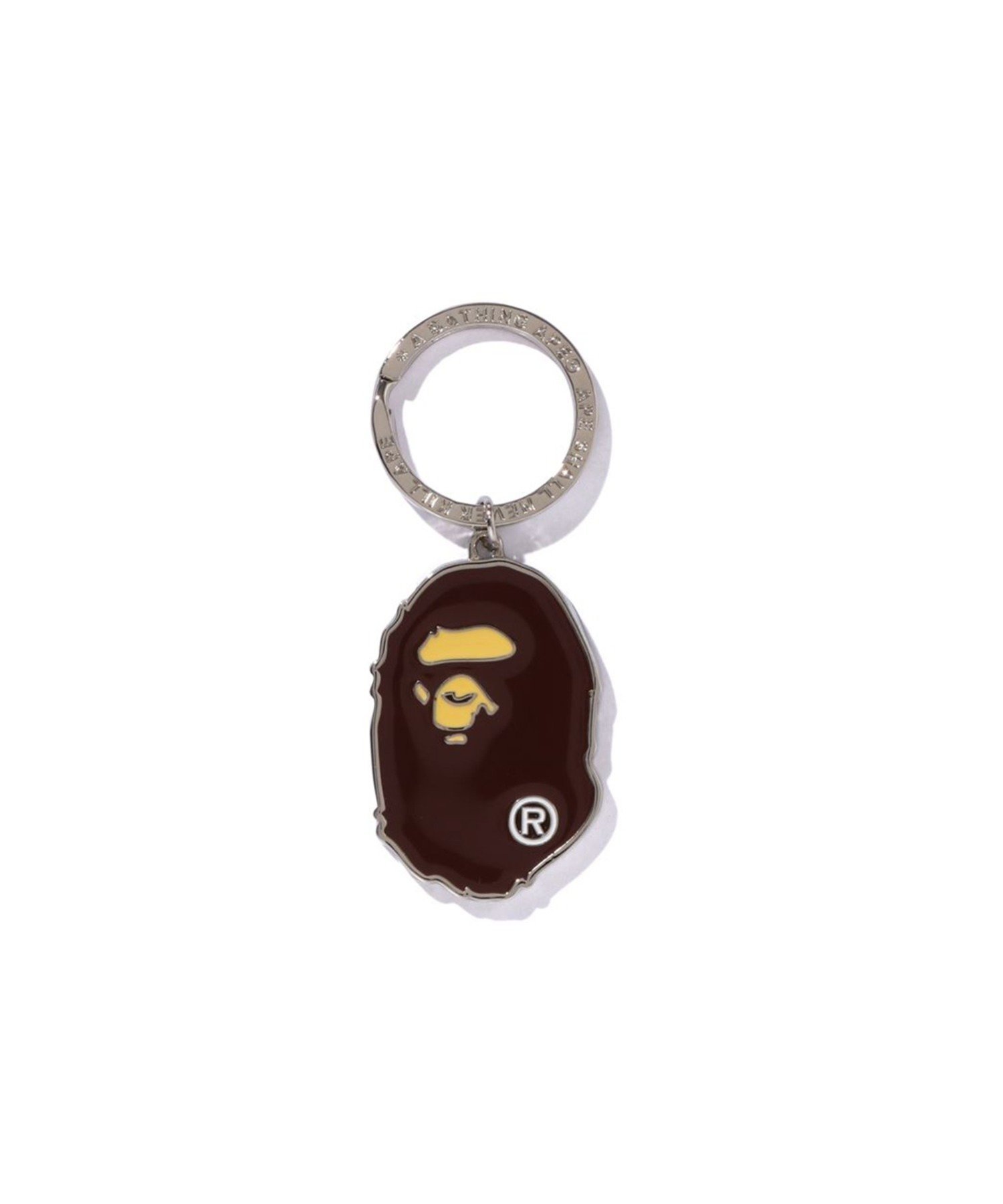 A BATHING APE APE HEAD METAL KEYCHAIN ア ベイシング エイプ ファッション雑貨 チャーム・キーチェーン ブラウン