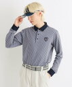 【SALE/30%OFF】adabat サッカーストライプ 長袖ポロシャツ アダバット トップス ポロシャツ ブルー ネイビー【送料無料】