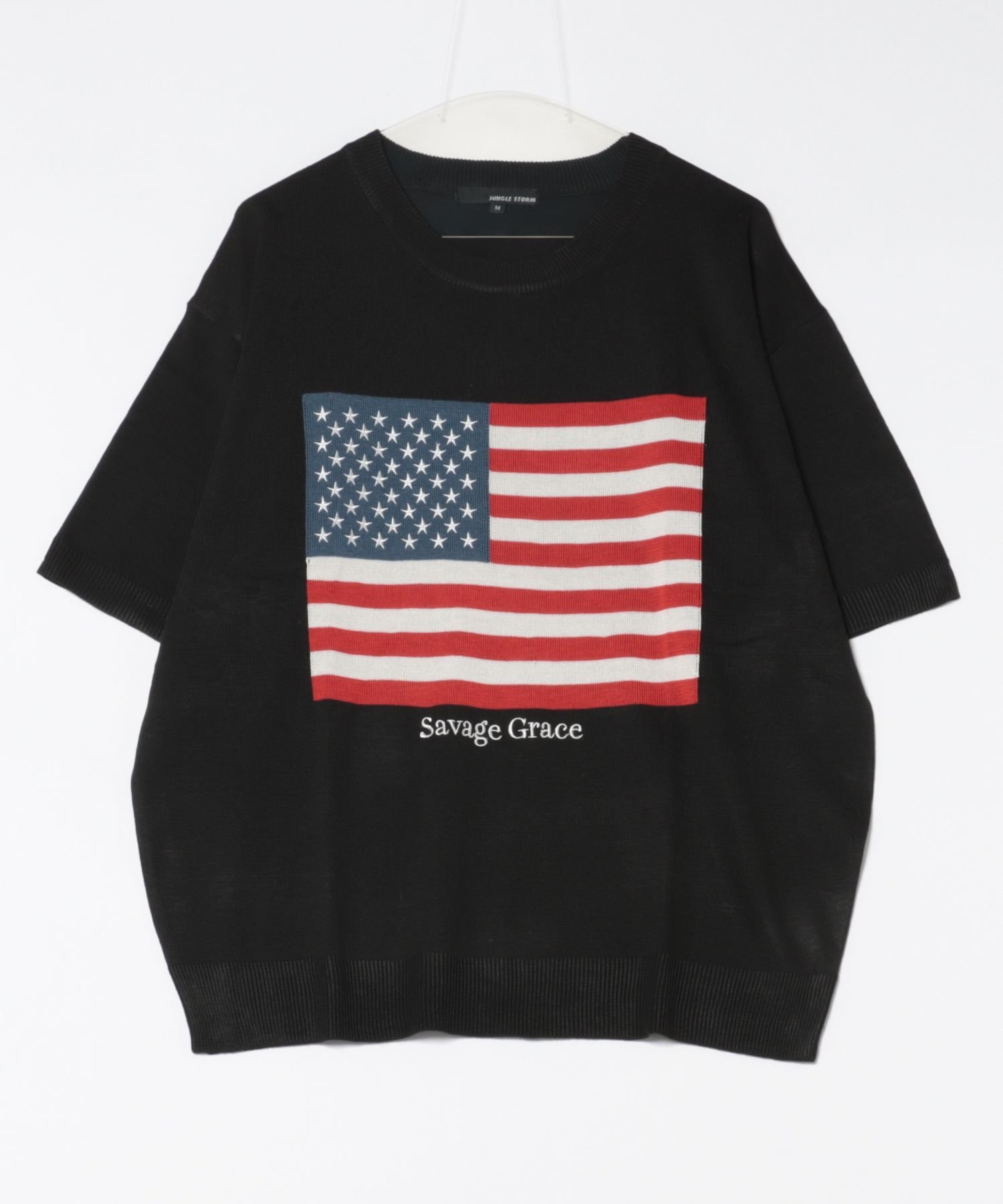 【SALE/50%OFF】MAGASIN DE MODE Brew MAGASIN DE MODE Brew/星条旗ジャガード半袖ニット セットアップセブン ト...