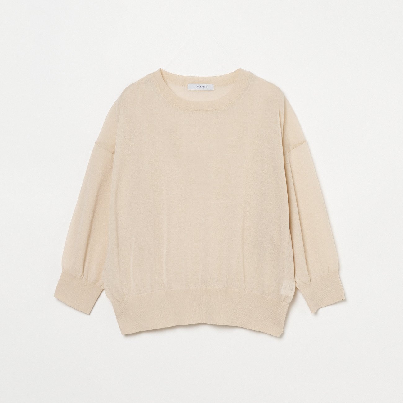 HELIOPOLE SHEER LINEN KNIT CREW NECK エリオポール トップス ニット ネイビー ベージュ【送料無料】