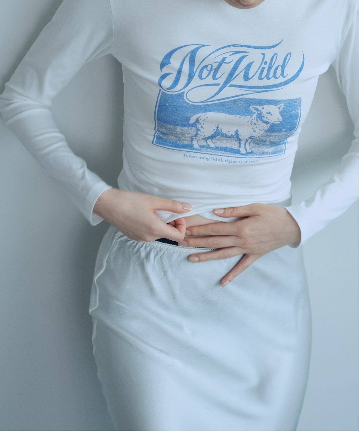 【YUHAN WANG/ユハン ワン】 not wild sheep l/s top エディット フォー ルル トップス カットソー・Tシャツ ホワイト