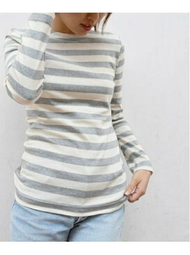 harmonie harmonie/organic cotton/ワイドボーダーロンT キャナルジーン カットソー Tシャツ グレー ネイビー ブラック【送料無料】