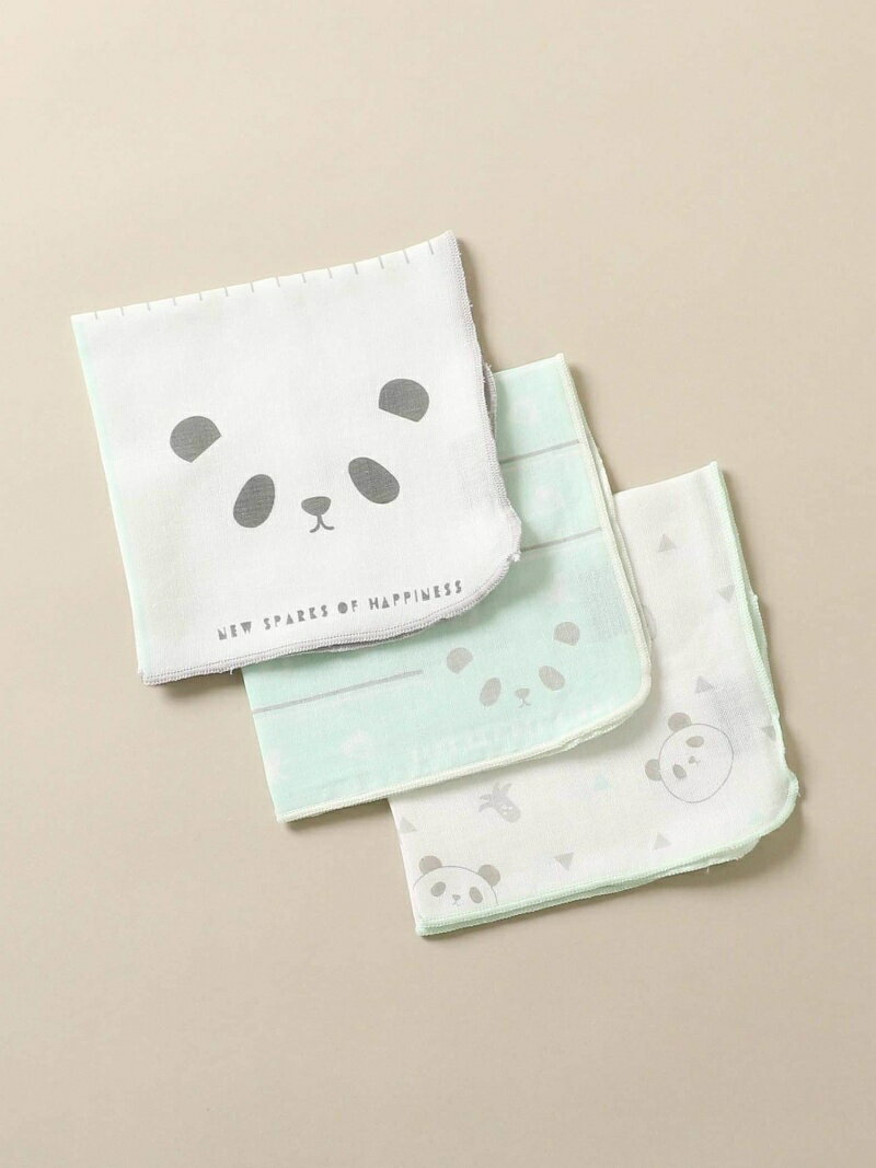 Afternoon Tea LIVING アニマルガーゼ3枚セット アフタヌーンティー・リビング マタニティウェア・ベビー用品 その他のベビーグッズ グリーン イエロー ピンクのサムネイル