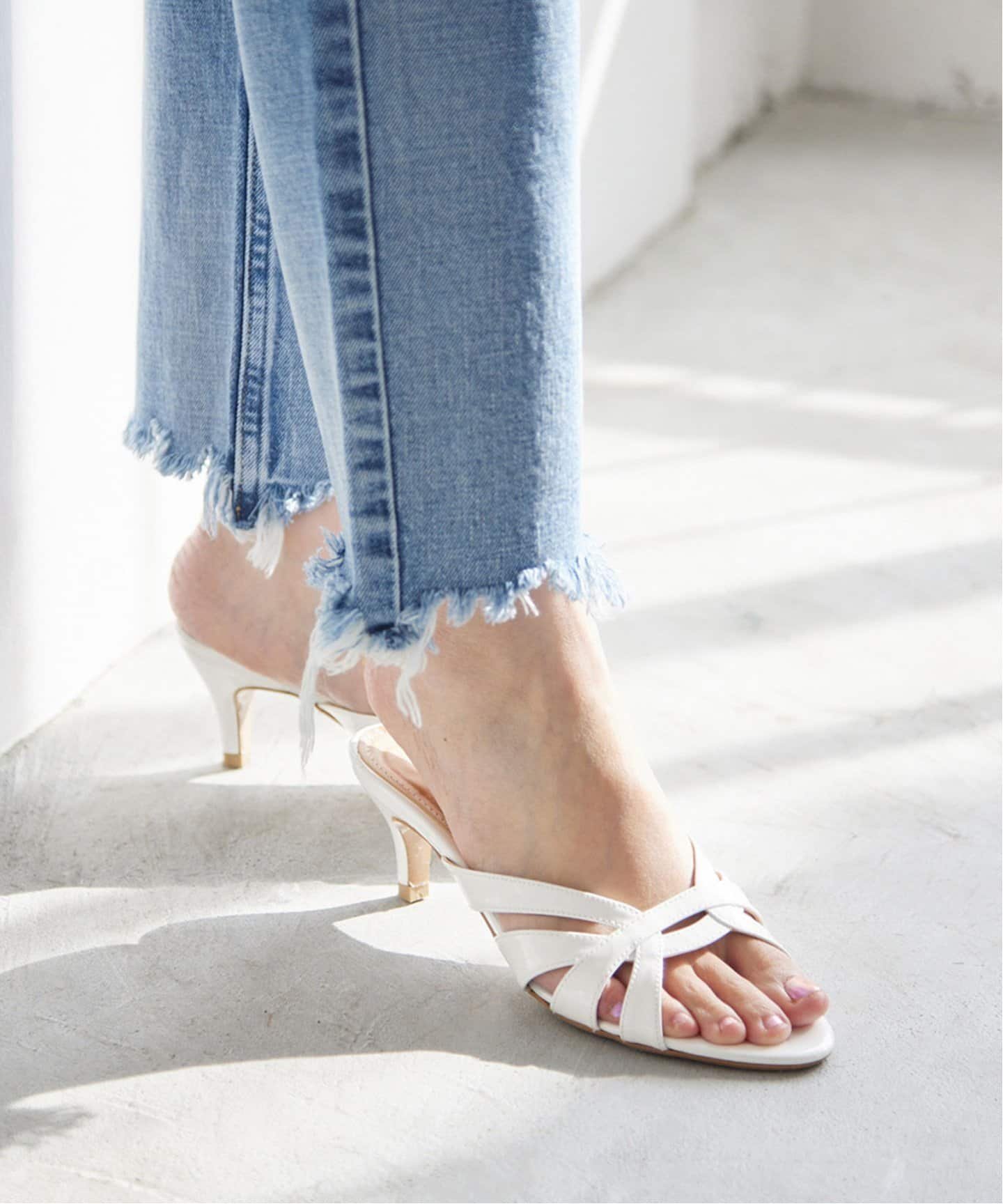 IENA IENA パテントサンダル イエナ シューズ・靴 サンダル ホワイト イエロー【送料無料】のサムネイル