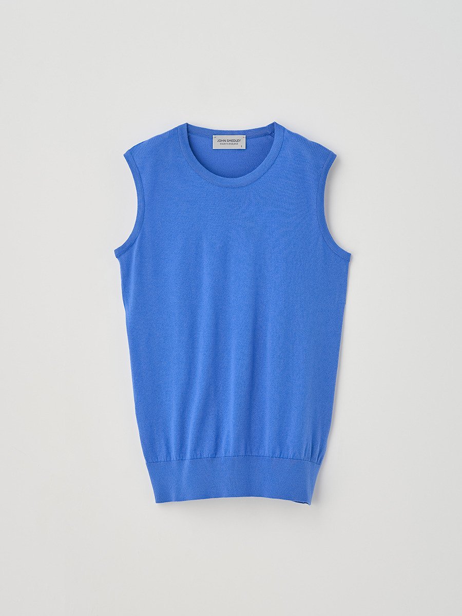 ジョンスメドレー トップス レディース JOHN SMEDLEY Round neck Sleeveless Top ｜ KERRY ｜ 30G MODERN FIT ジョンスメドレー トップス ニット ブルー【送料無料】