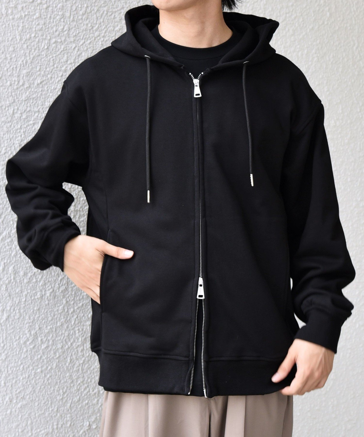 SHIPS any SHIPS any: CLASSY バックタック スウェット ジップ パーカー◇ シップス トップス パーカー・フーディー グレー ブラック ベージュ【送料無料】