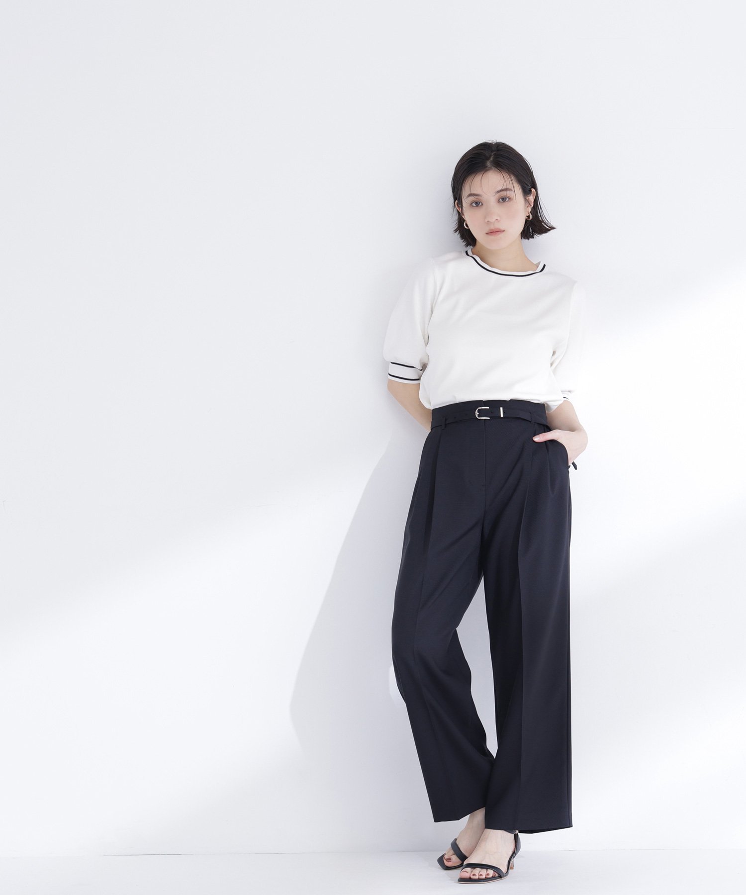 NATURAL BEAUTY BASIC ＜ちょうど,いい服＞はいたら沼!美脚ワイドパンツ ナチュラルビューティベーシック パンツ その他のパンツ ブラック グレー ベージュ
