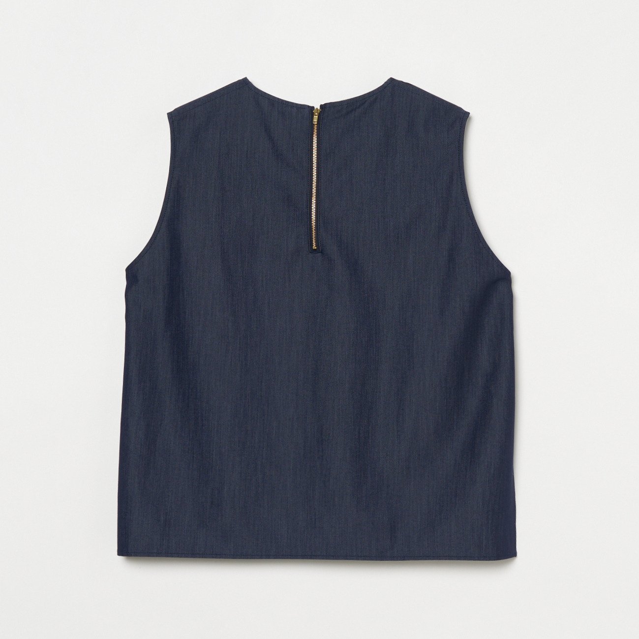 HELIOPOLE DENIM SLEEVELESS BLOUSE エリオポール トップス シャツ・ブラウス ネイビー ブルー