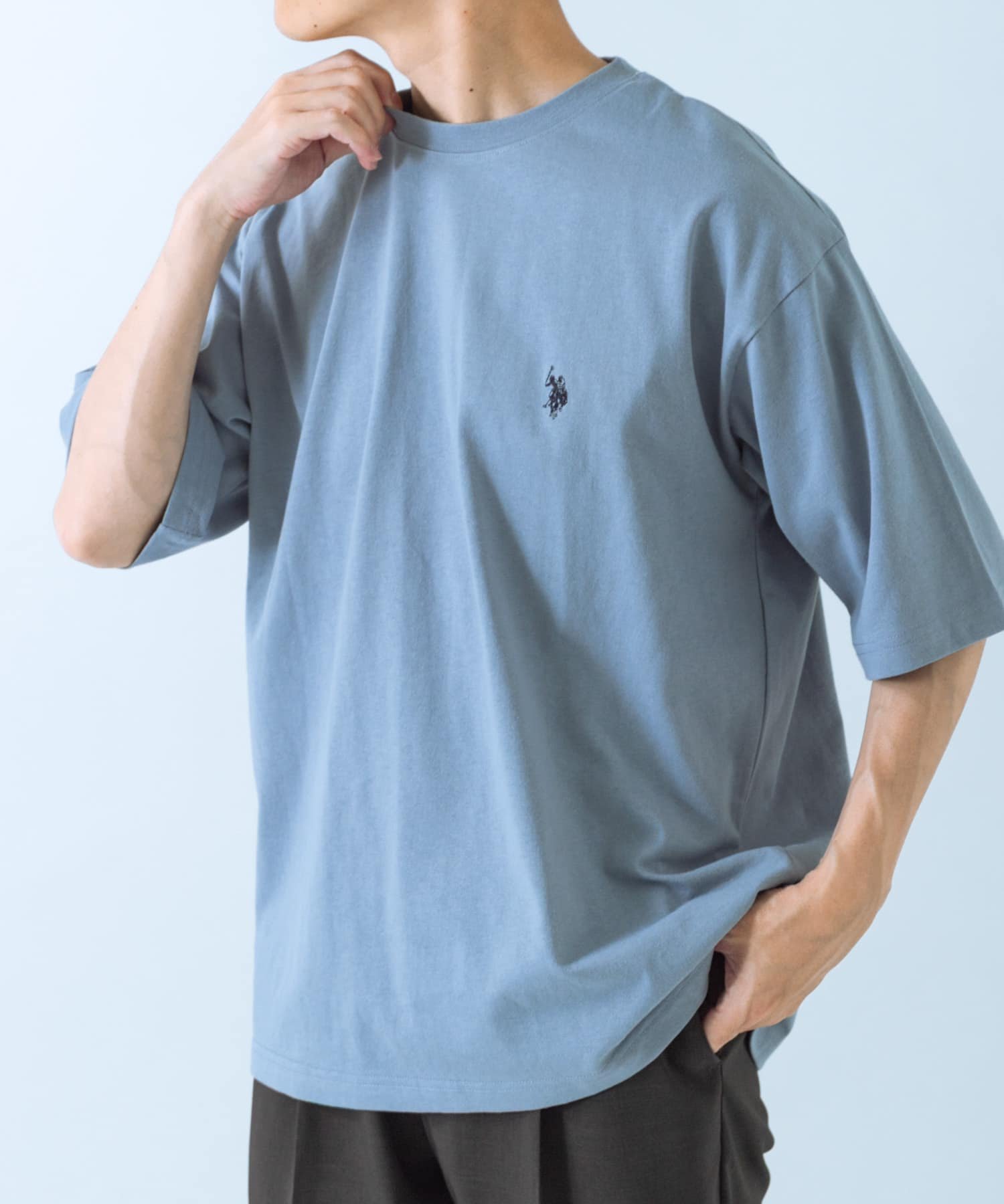 ITEMS U.S. POLO ASSN 天竺クルーTシャツ アーバンリサーチアイテムズ トップス カットソー・Tシャツ ホワイト ブルー ブラック
