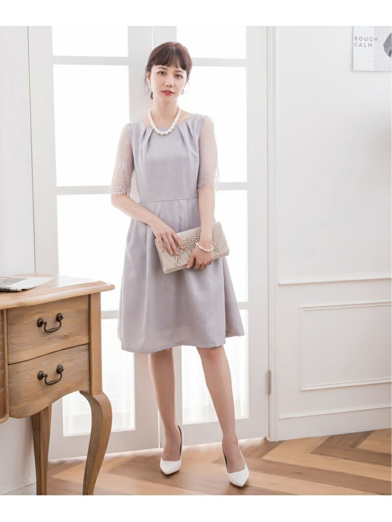 【SALE／70%OFF】DRESS STAR DRESS STAR/レーススリーブ&結婚式・お呼ばれパーティードレス ドレスプラス ワンピース・ドレス その他のワンピース・ドレス グレー ネイビー ブラック