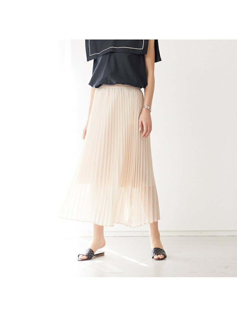 【SALE／20 OFF】Rouge vif la cle シアープリーツスカート ルージュ ヴィフ ラクレ スカート ロング マキシスカート ブルー ベージュ【送料無料】