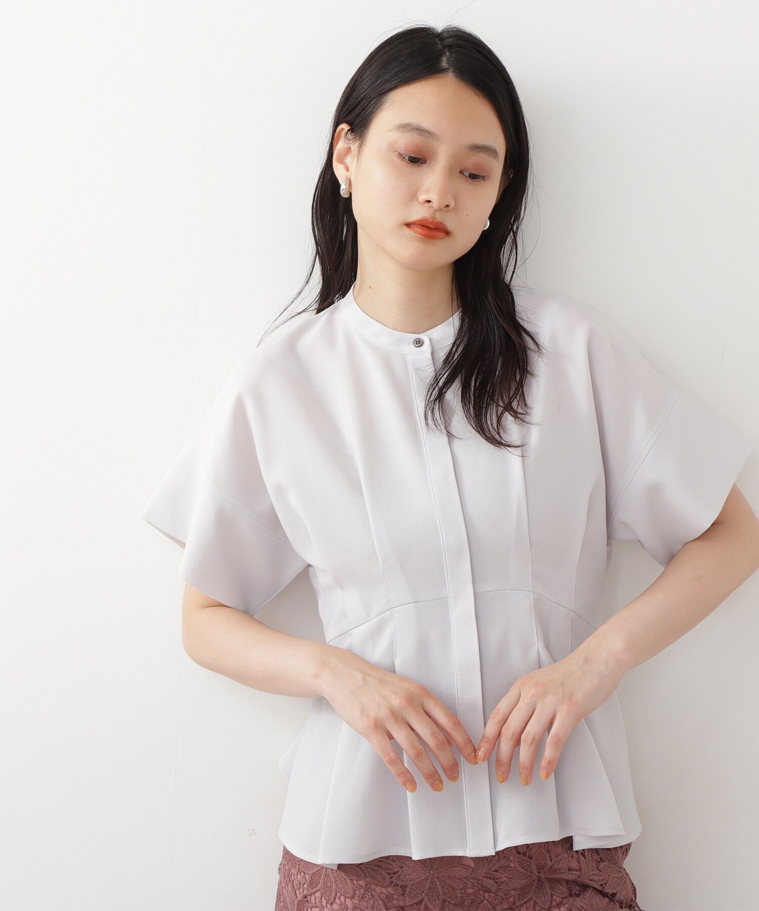 N. Natural Beauty Basic ドライポプリンブラウス エヌ ナチュラルビューティーベーシック* トップス シャツ・ブラウス イエロー ベージュ グレー ブルー【送料無料】