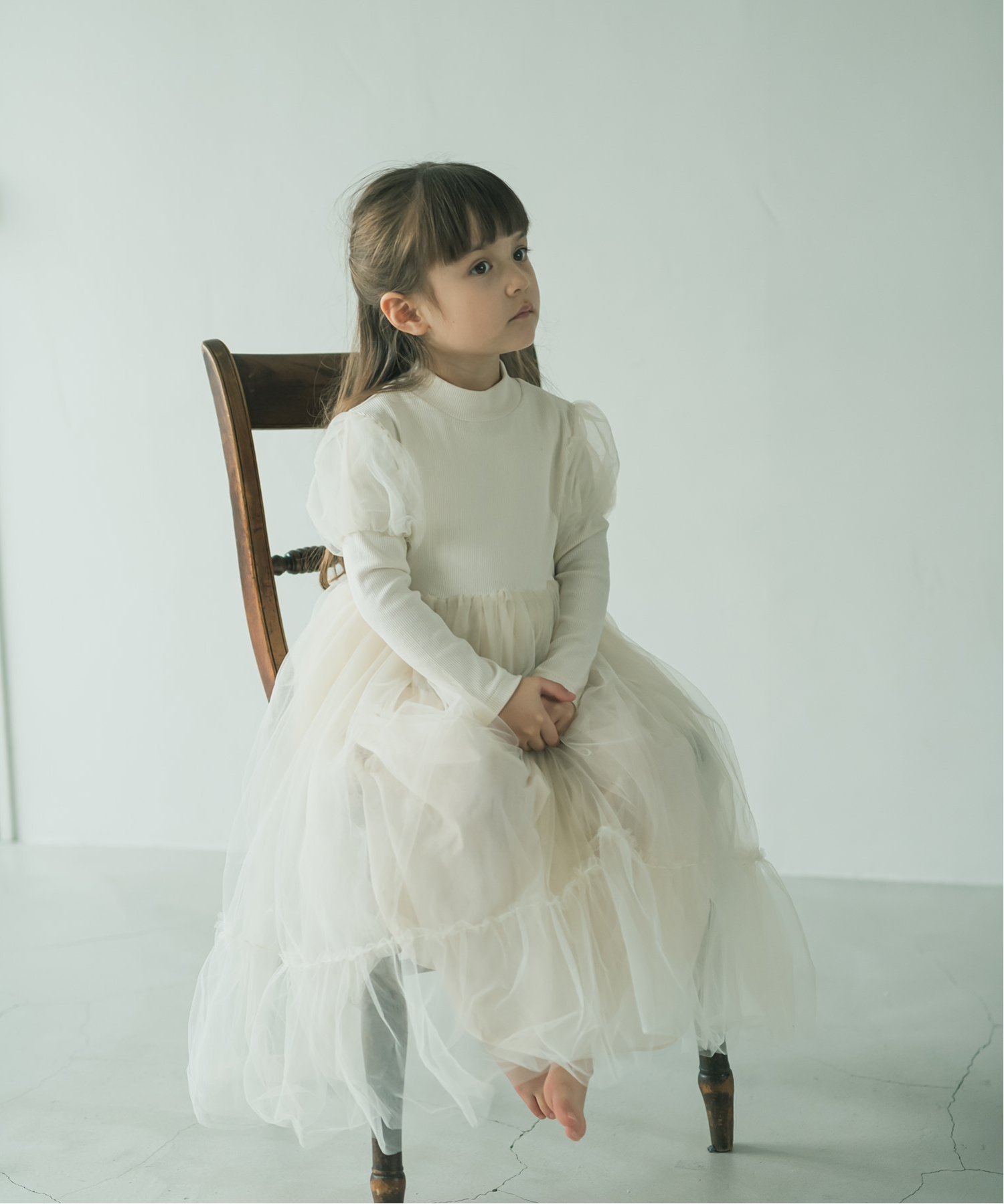 【SALE／40%OFF】riziere チュール切り替えドレスワンピース リジェール ワンピース・ドレス ドレス ホワイトのサムネイル