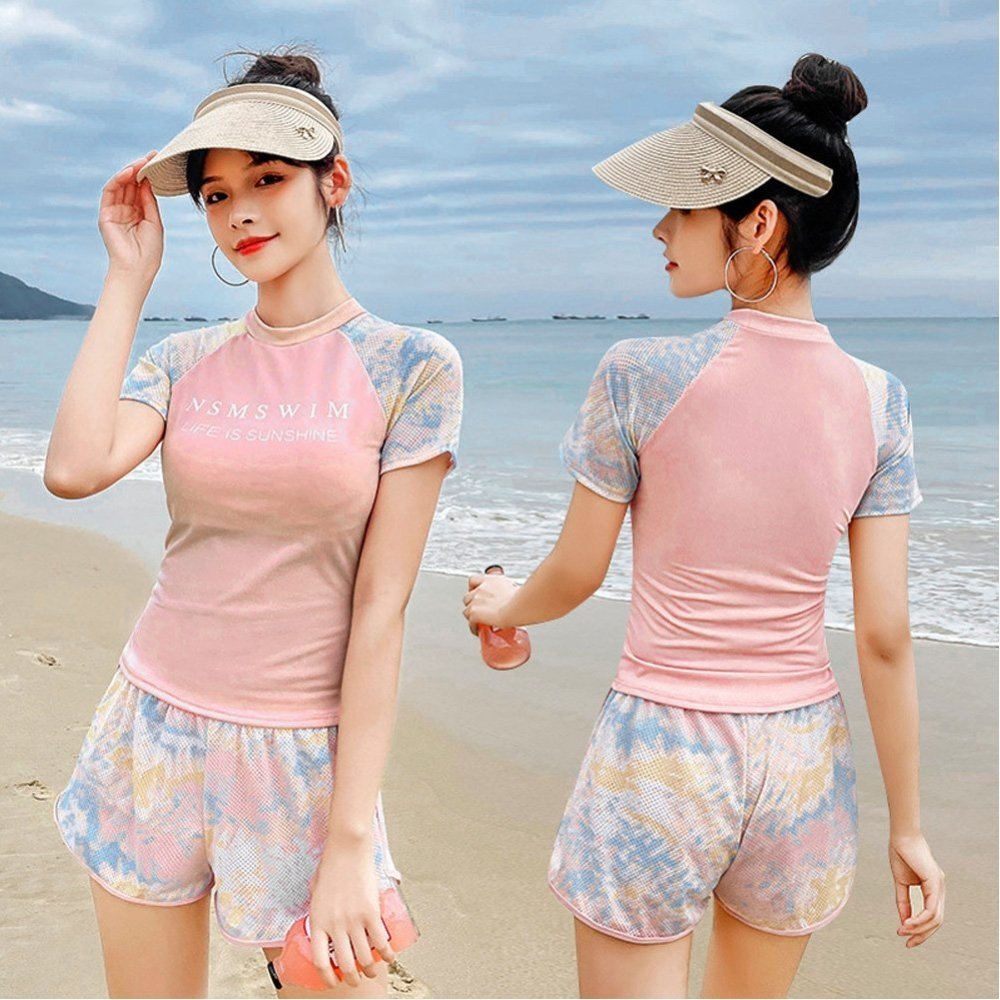 【SALE／20%OFF】Aimoon 体型カバー 水着 レディース セパレート ミニミニストア 水着・スイムグッズ 水着 ピンク ブルー