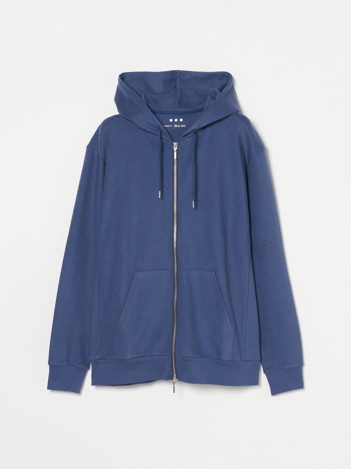 【SALE／30%OFF】three dots Men's compact pile l/s zip hoody スリードッツ トップス カットソー・Tシャツ ブルー ホワイト ブラック【送料無料】
