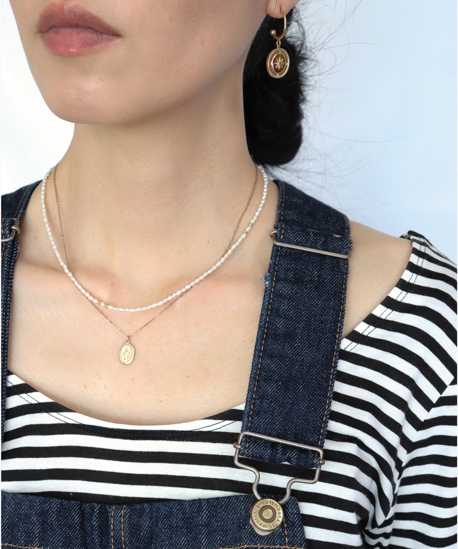 Mixto MIXTO/(W)【Silvia】フープラウンドチャームピアス エディターズ ドロー アクセサリー・腕時計 ピアス ゴールド【送料無料】