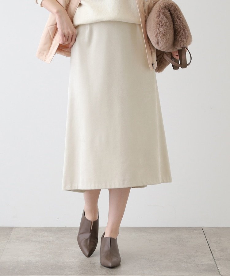 【SALE/48%OFF】INDIVI 【洗える/UVケア】スエード調フレアスカート インディヴィ スカート その他のスカート ホワイト グレー ブラック【送料...