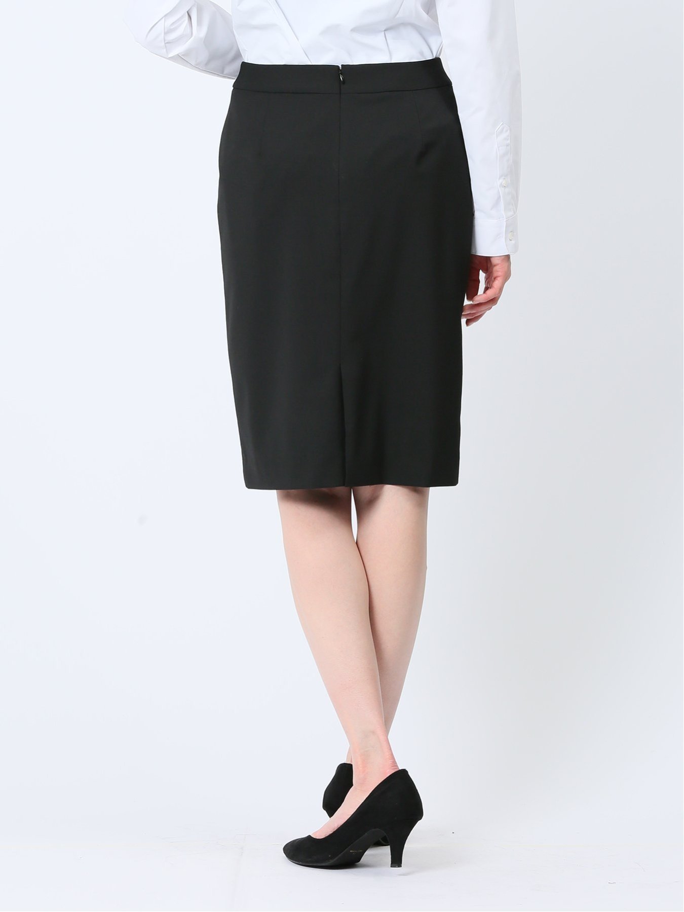 【SALE／20%OFF】m.f.editorial リクルート黒無地 ストレッチ タイトスカート(セットアップ可能) タカキュー スーツ・フォーマル スーツスカート ブラック【送料無料】