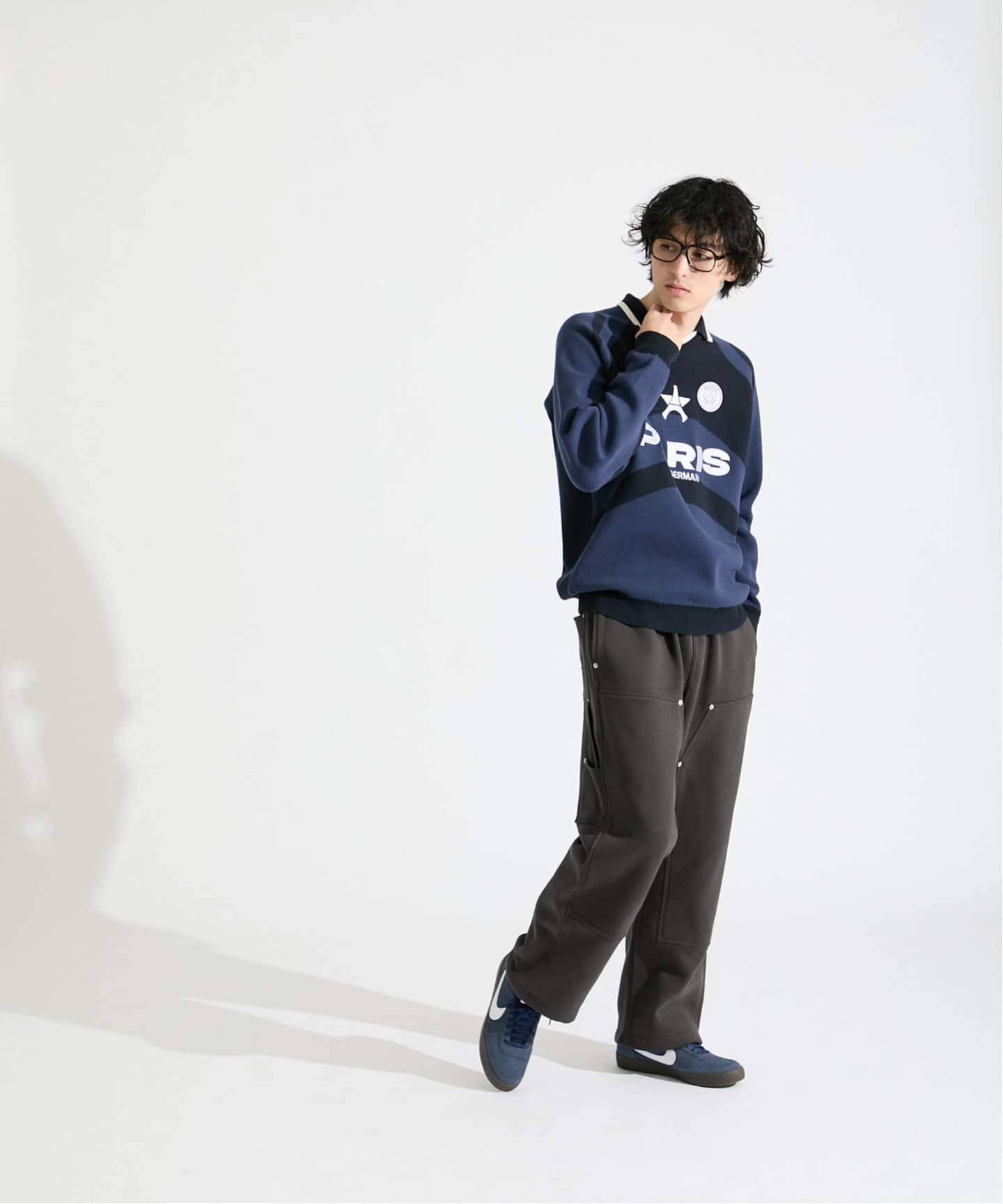 Paris Saint-Germain 【Paris Saint-Germain / パリ・サン=ジェルマン】 JP DOUBLE KNEE PANTS エディフィス パンツ ジャージ・スウェットパンツ グレー ブラック