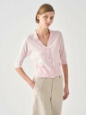JOHN SMEDLEY Vネック5分袖クロップドコットンニットカーディガン | S4741 | 30G ジョンスメドレー トップス ニット ピンク【送料無料】