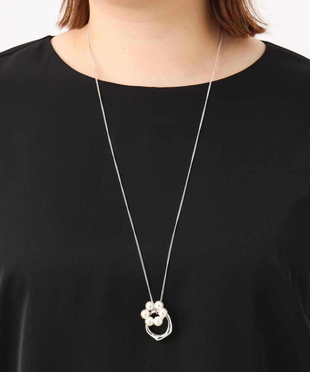 【SALE／40%OFF】eur3 ダブルトップデザインロングネックレス エウルキューブ アクセサリー・腕時計 ネックレス シルバー ゴールド