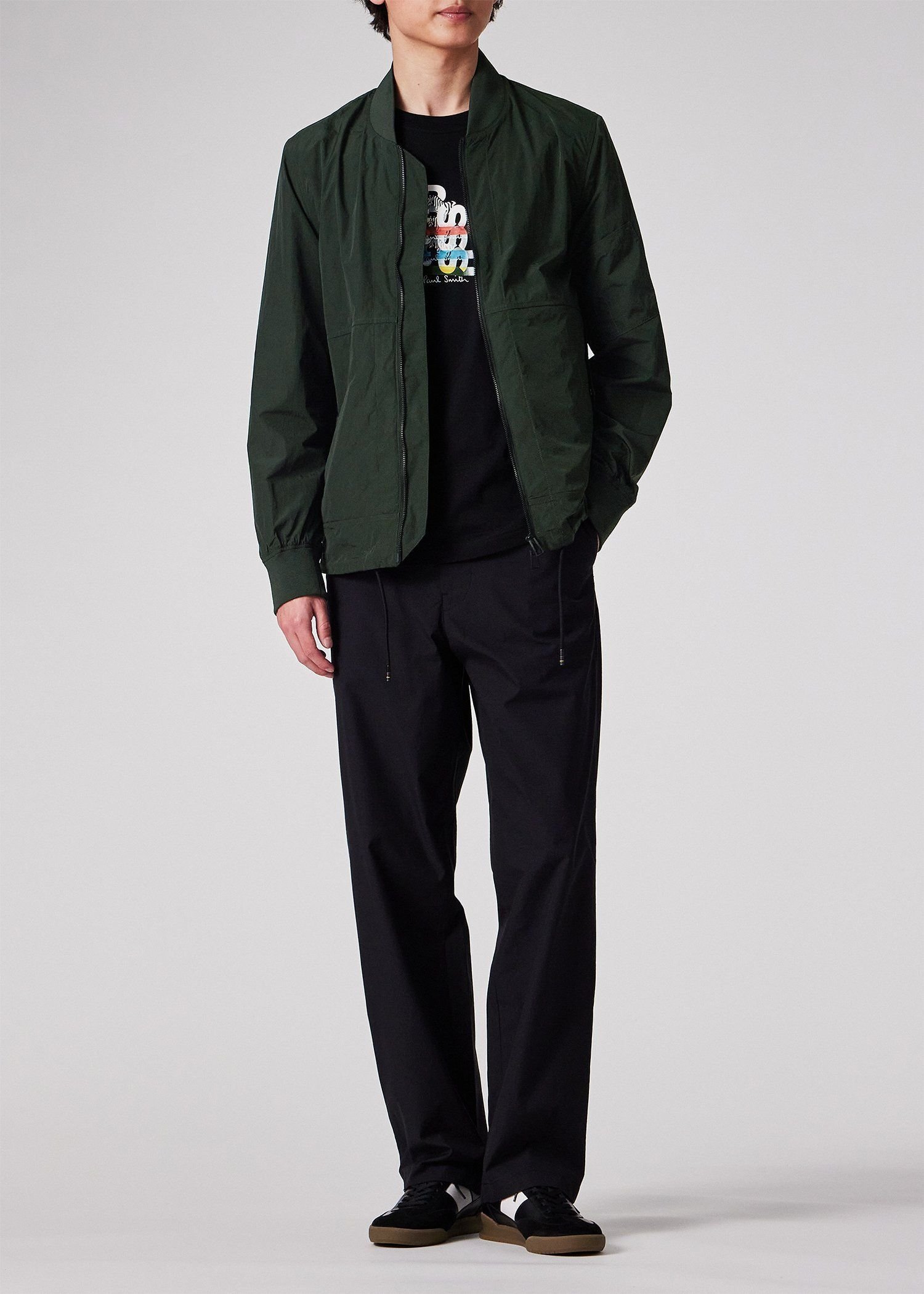 【SALE／20%OFF】PS Paul Smith "Sports Stripe" ボンバージャケット ポール・スミス ジャケット・アウター その他のジャケット・アウター ブラック【送料無料】