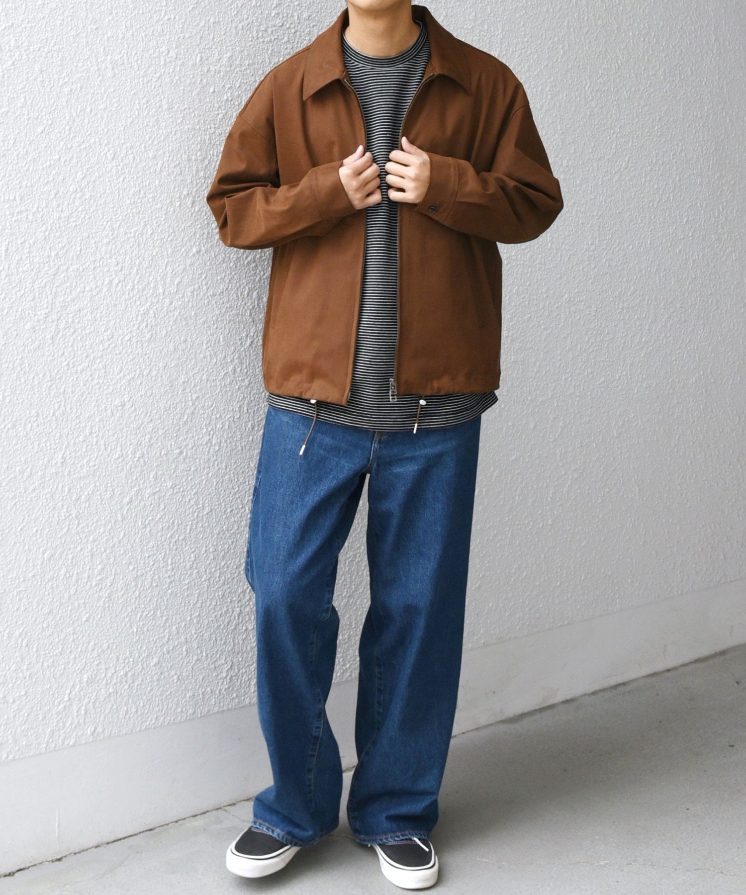 【SALE／40%OFF】SHIPS any SHIPS any: フェイクスエード(ポリエステル) バックタック ドロスト ショート ブルゾン◇ シップス ジャケット・アウター ブルゾン・ジャンパー ブラック ブラウン【送料無料】