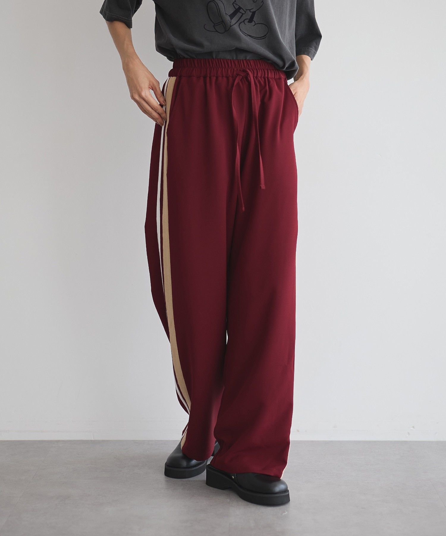 【SALE／40%OFF】GARAGE OF GOOD CLOTHING ストレッチ2ラインパンツ ガレージ オブ グッド クロージング パンツ その他のパンツ レッド【送料無料】