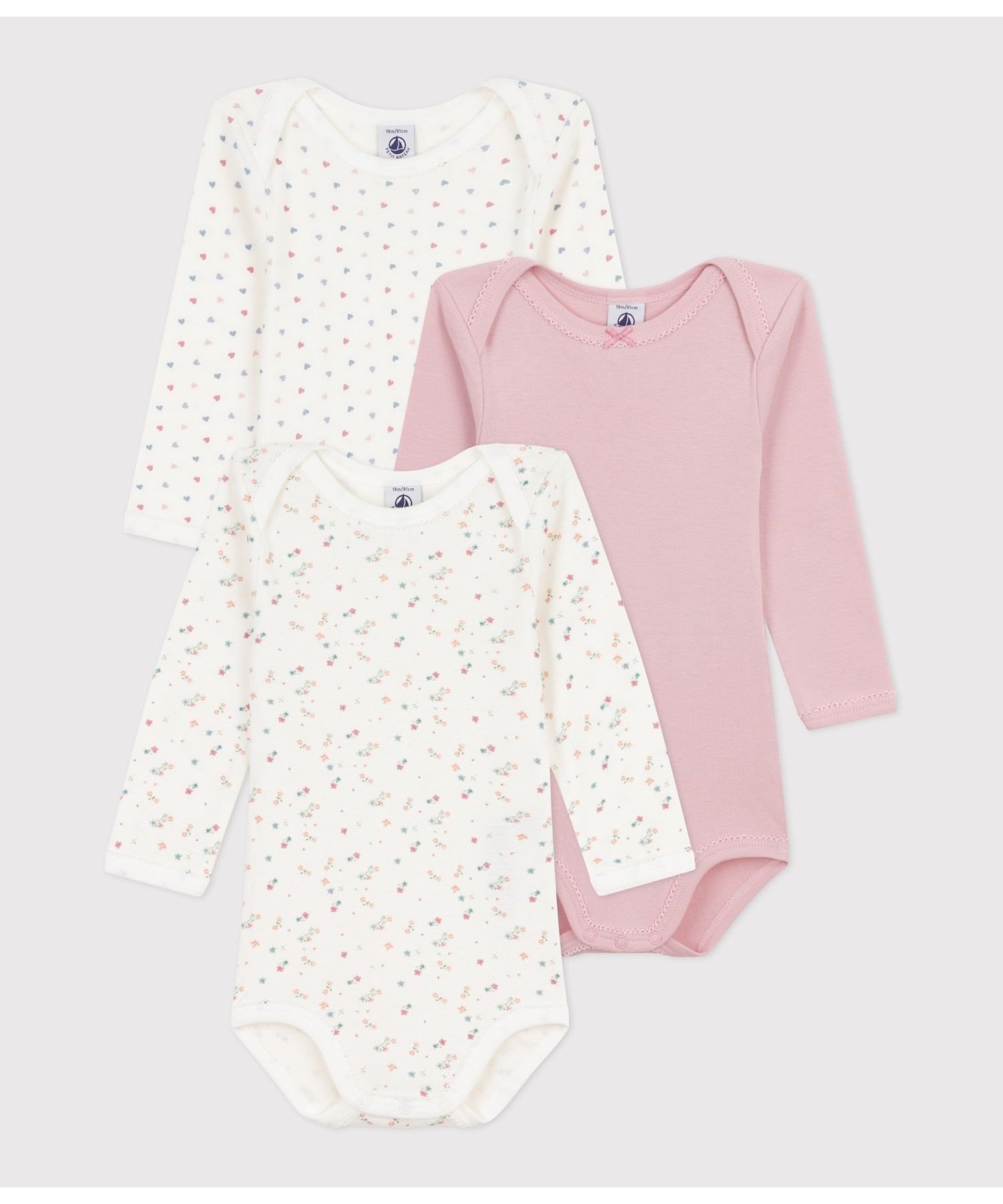 【SALE／20%OFF】PETIT BATEAU 長袖ボディ3枚組 プチバトー マタニティウェア・ベビー用品 ロンパース・カバーオール【送料無料】（楽天・Rakuten Fashion）