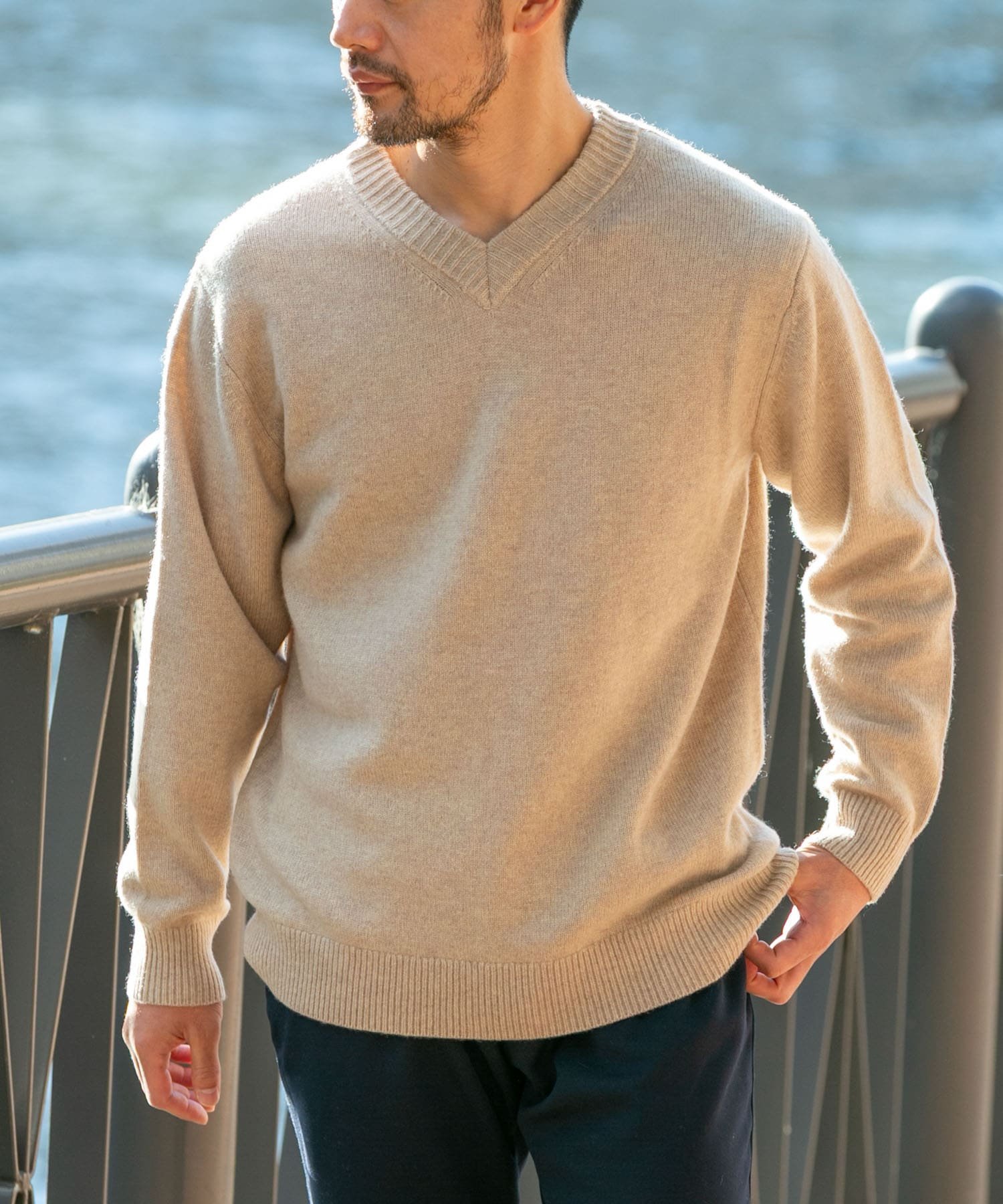 【SALE／55%OFF】URBAN RESEARCH ROSSO 『XLサイズあり』ハミルトンラムズウールVネックニット アーバンリサーチロッソ トップス ニット ホワイト ベージュ グレー ブラック ネイビー ブルー【送料無料】