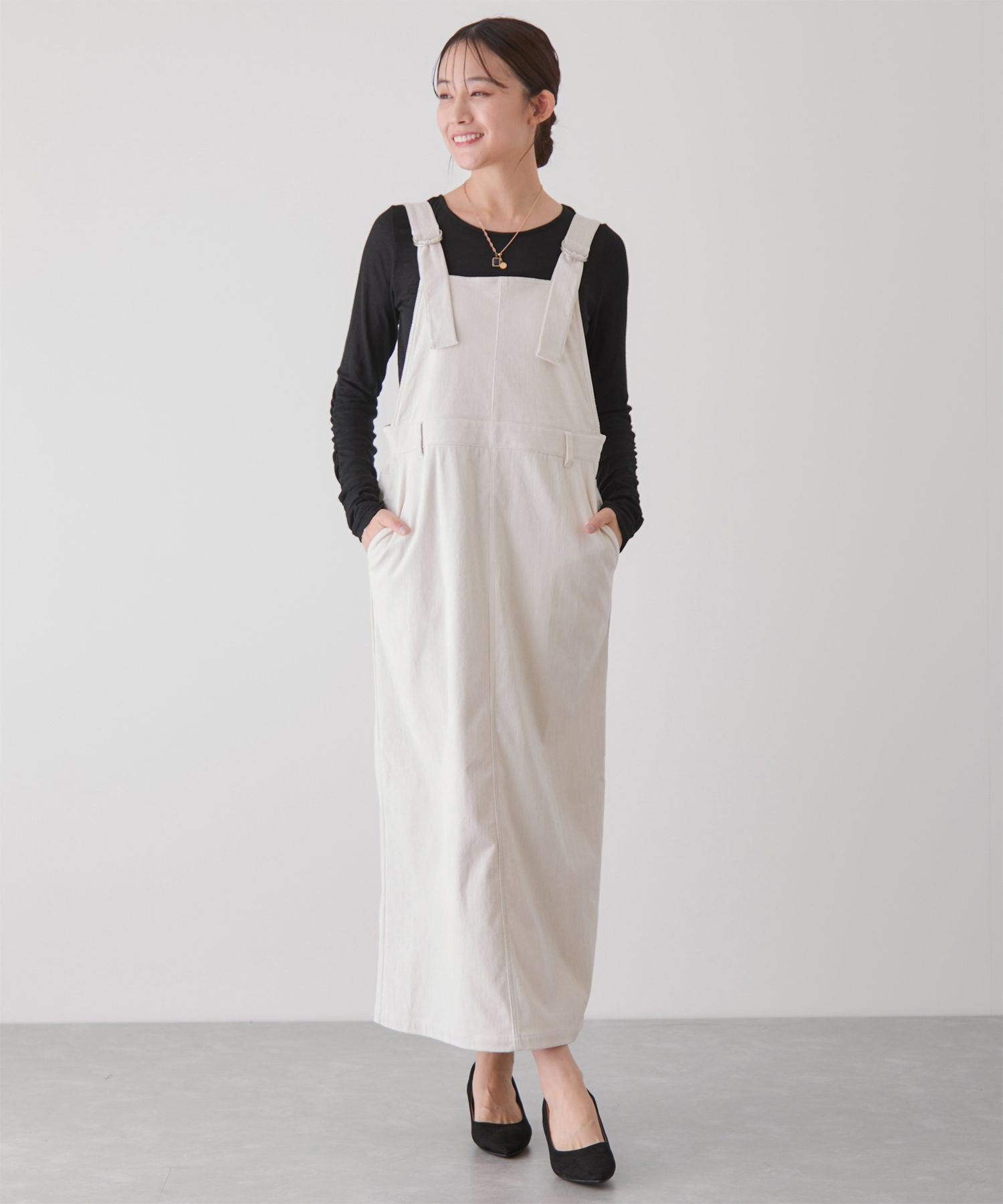 【SALE／30%OFF】JAYRO コーデュロイジャンスカ ジャイロ ワンピース・ドレス ジャンパースカート ブラウン ホワイト【送料無料】 2