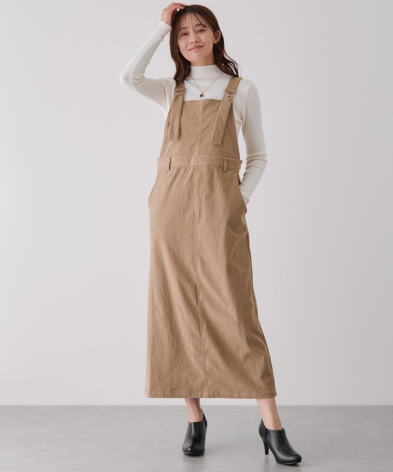 【SALE／30%OFF】JAYRO コーデュロイジャンスカ ジャイロ ワンピース・ドレス ジャンパースカート ブラウン ホワイト【送料無料】 3