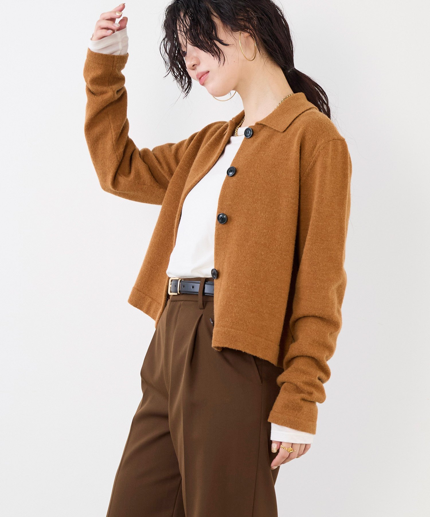 【SALE／50%OFF】MICA&DEAL ショートポロニットカーディガン マイカアンドディール トップス カーディガン グレー ホワイト ブラウン【送料無料】 stylife-15363790 Rakuten Fashion パッケージ画像
