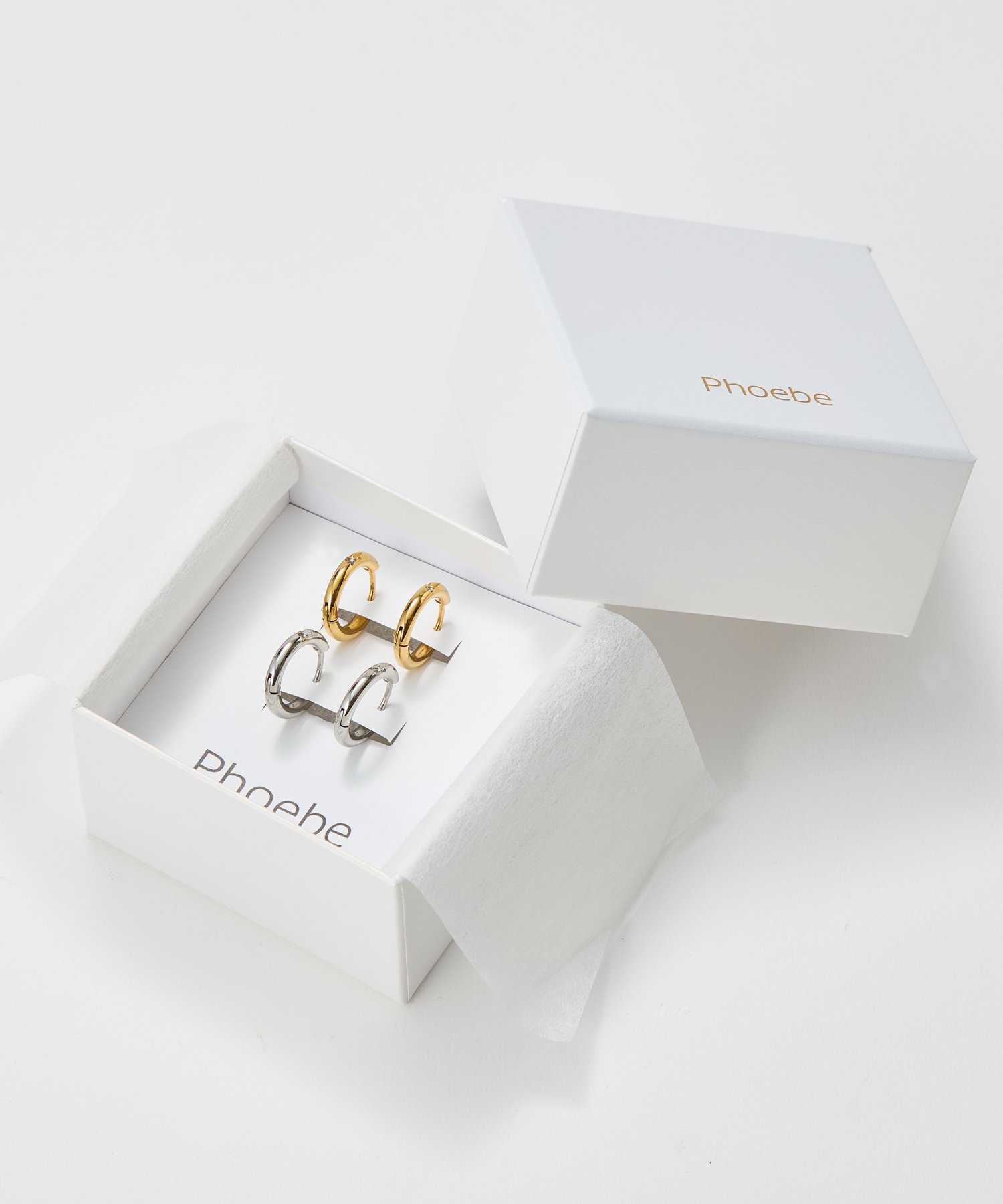 Phoebe 【SPECIAL SET】『金属アレルギー対応』ワンタッチフーフペアピアス ジュエルアディクト アクセサリー・腕時計 ピアス ゴールド【送料無料】