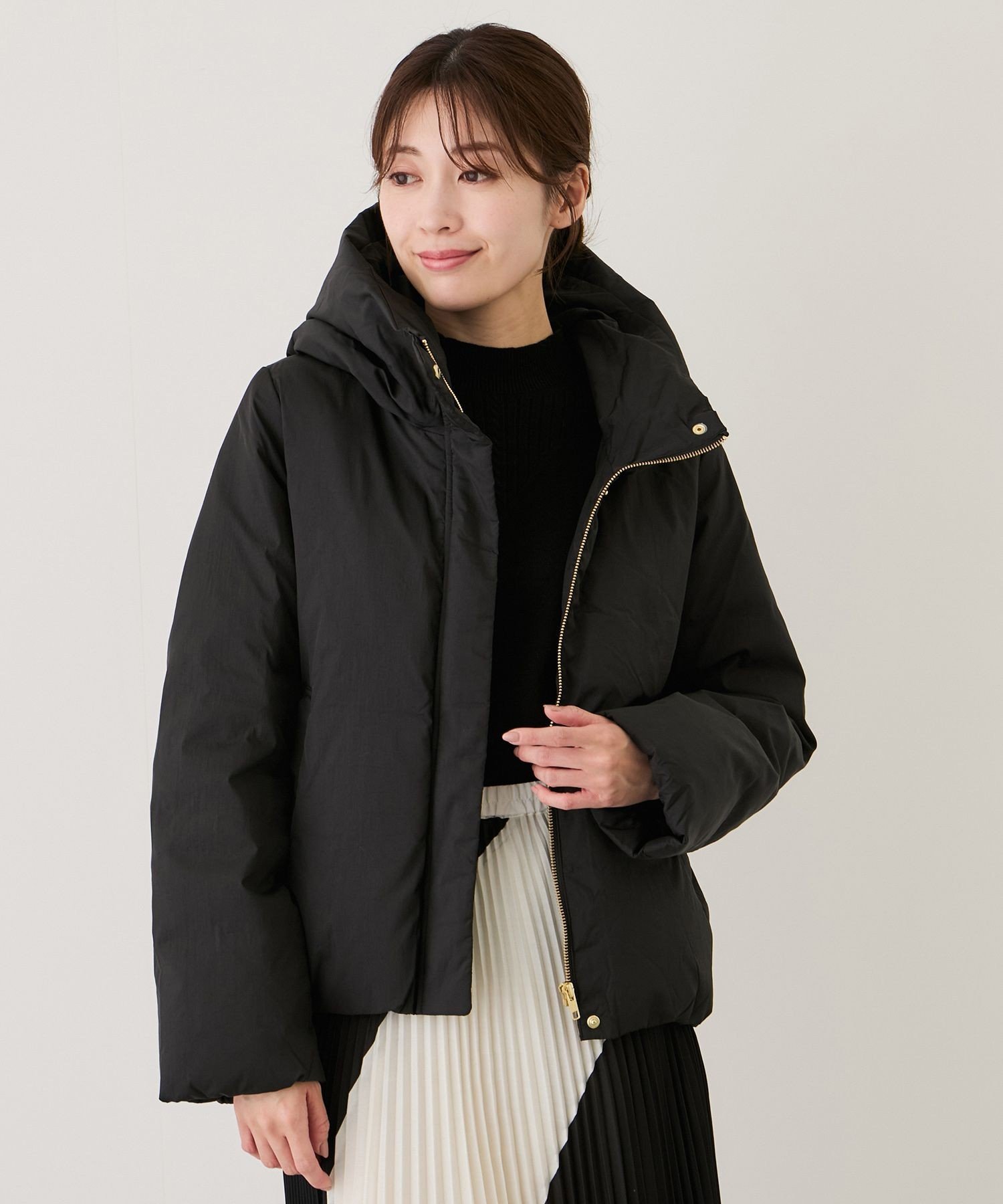 【SALE／30%OFF】JAYRO ナイロンマイクロタフタフード付きショートダウン ジャイロ ジャケット・アウター ダウンジャケット・ダウンベスト ホワイト ブラック ベージュ【送料無料】