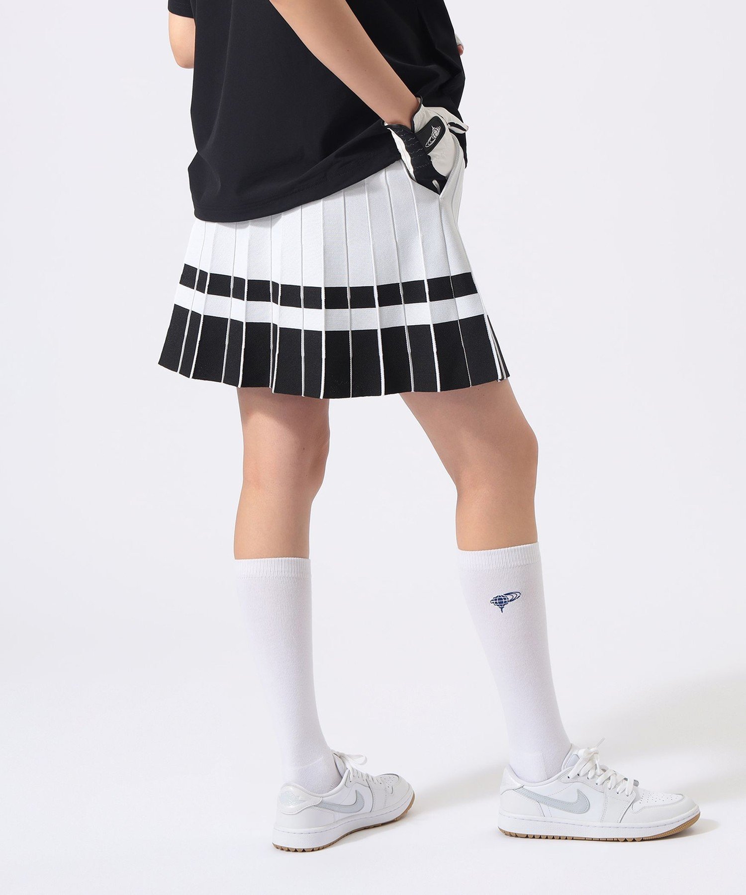 BEAMS GOLF ORANGE LABEL ORANGE LABEL / ニット プリーツ風 スカート ビームス ゴルフ スカート その他のスカート ホワイト ブラック グリーン【送料無料】