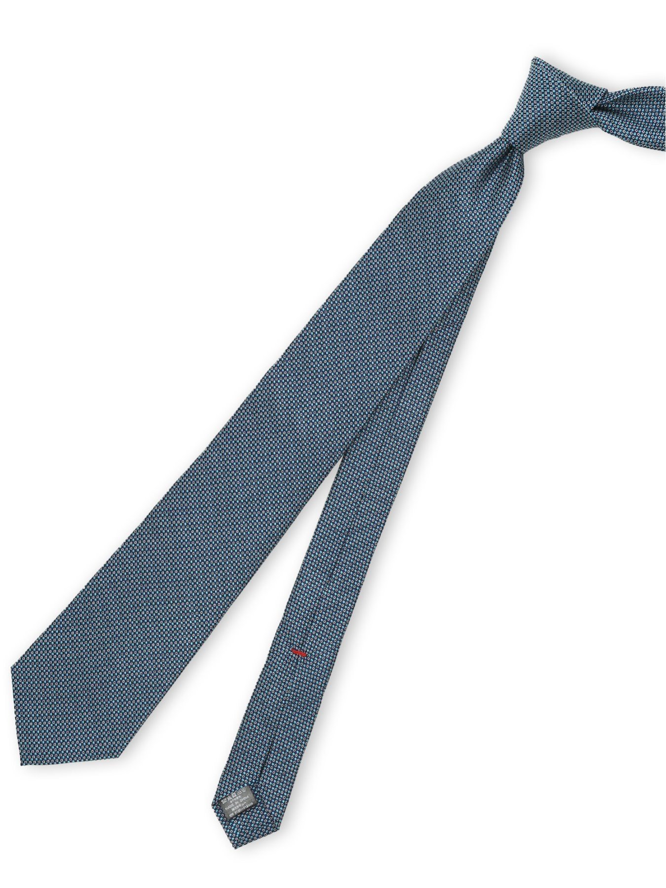 m.f.editorial セッテピエゲ シルク小紋柄 レギュラータイ 8cm幅 タカキュー スーツ・フォーマル ネクタイ・蝶ネクタイ ブルー【送料無料】