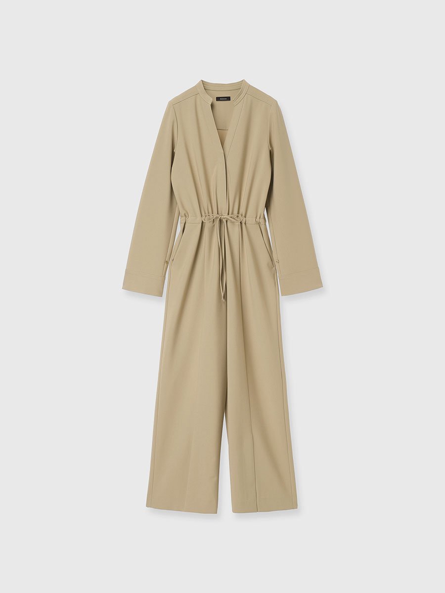 anuans バンドカラーオールインワン アニュアンス ワンピース・ドレス ワンピース ベージュ【送料無料】...